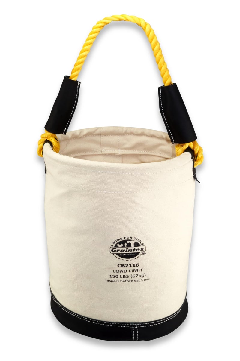 Graintex CB2116 Utility Canvas Bucket Leather Bottom - Image 1